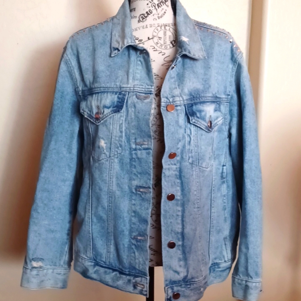 Victoria secrets distressed denim jacket